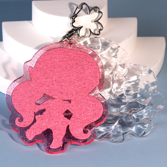 Custom Ripple Double Layer Glitter Acrylic Keychains