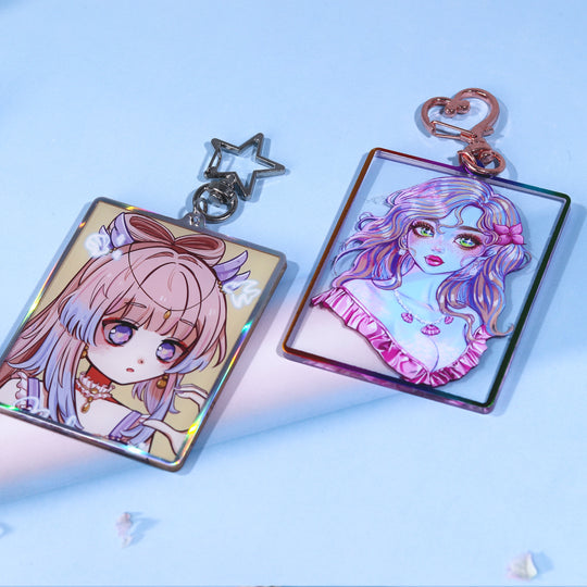 Custom Rainbow Edge Acrylic Keychains