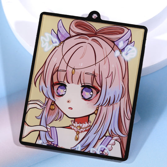 Custom Colored Hot Stamping Edge Acrylic Keychains