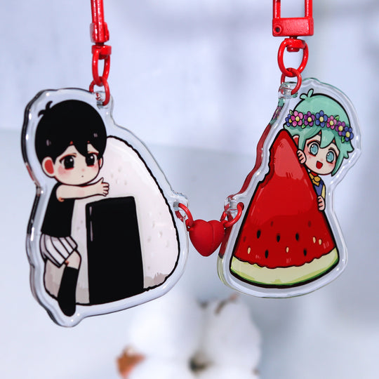 Custom Heart Magnet Acrylic Keychains
