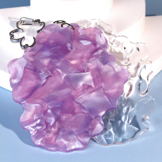 Custom Ripple Double Layer Pearl Acrylic Keychains