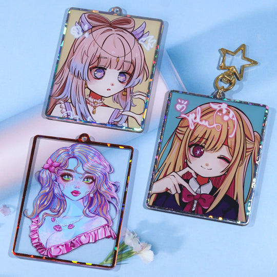 Custom Holographic Edge Acrylic Keychains