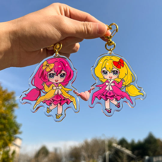 Custom Heart Magnet Acrylic Keychains
