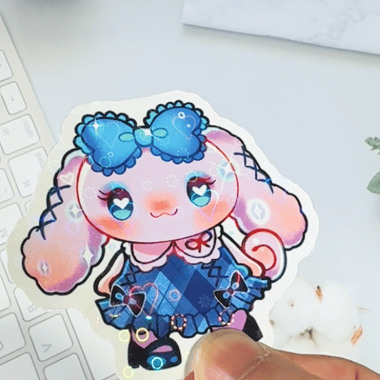 Custom Vinyl Heart Holographic Stickers