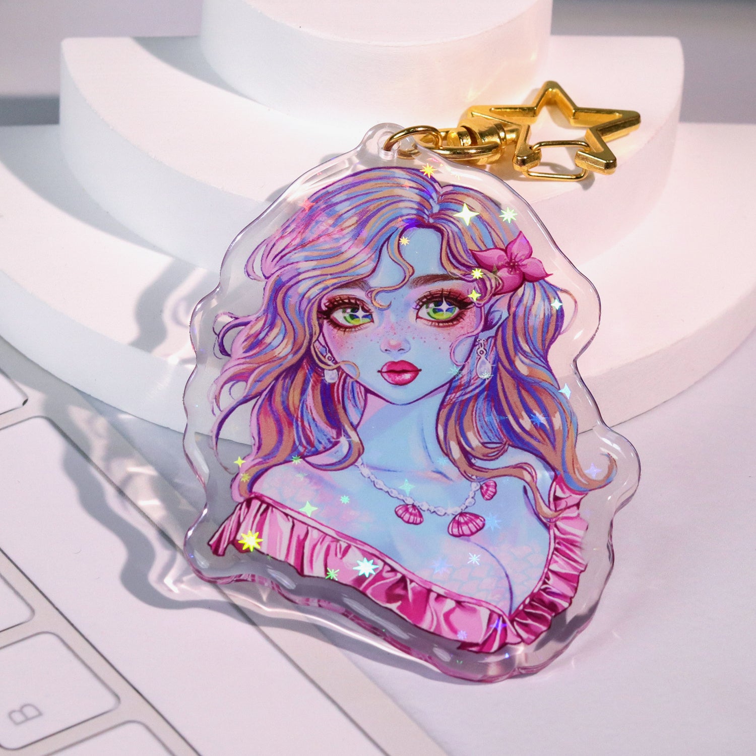 Custom Epoxy Holographic Acrylic Keychains