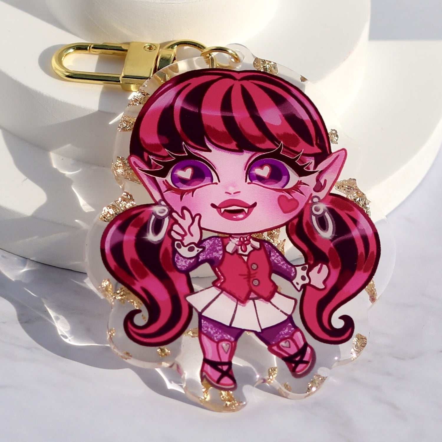 Custom  Gold Foil Acrylic Keychains