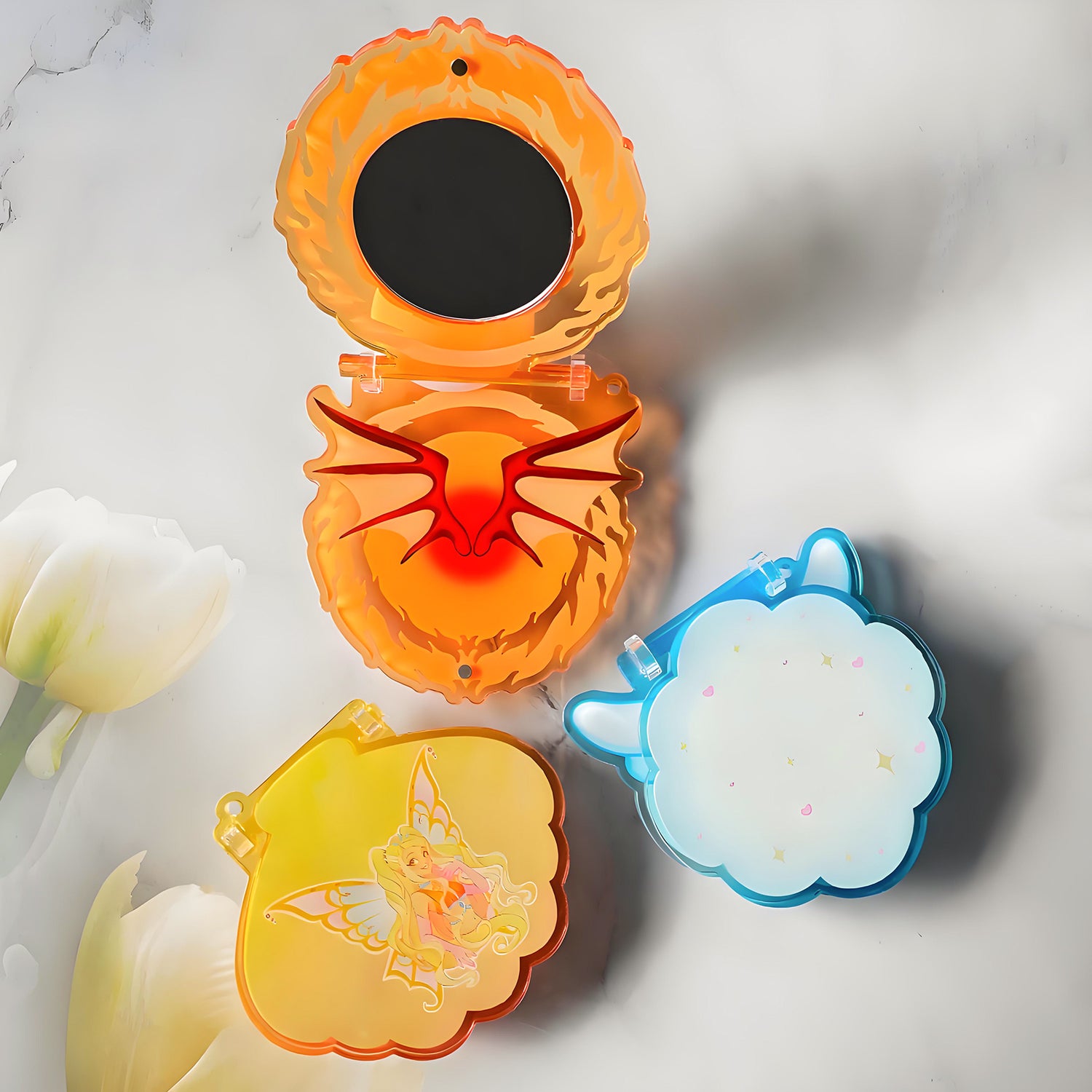 Custom Acrylic Hinged Mirror Keychains