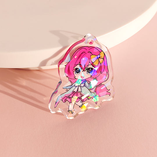 Custom Broken Glassess Holographic Acrylic Keychains