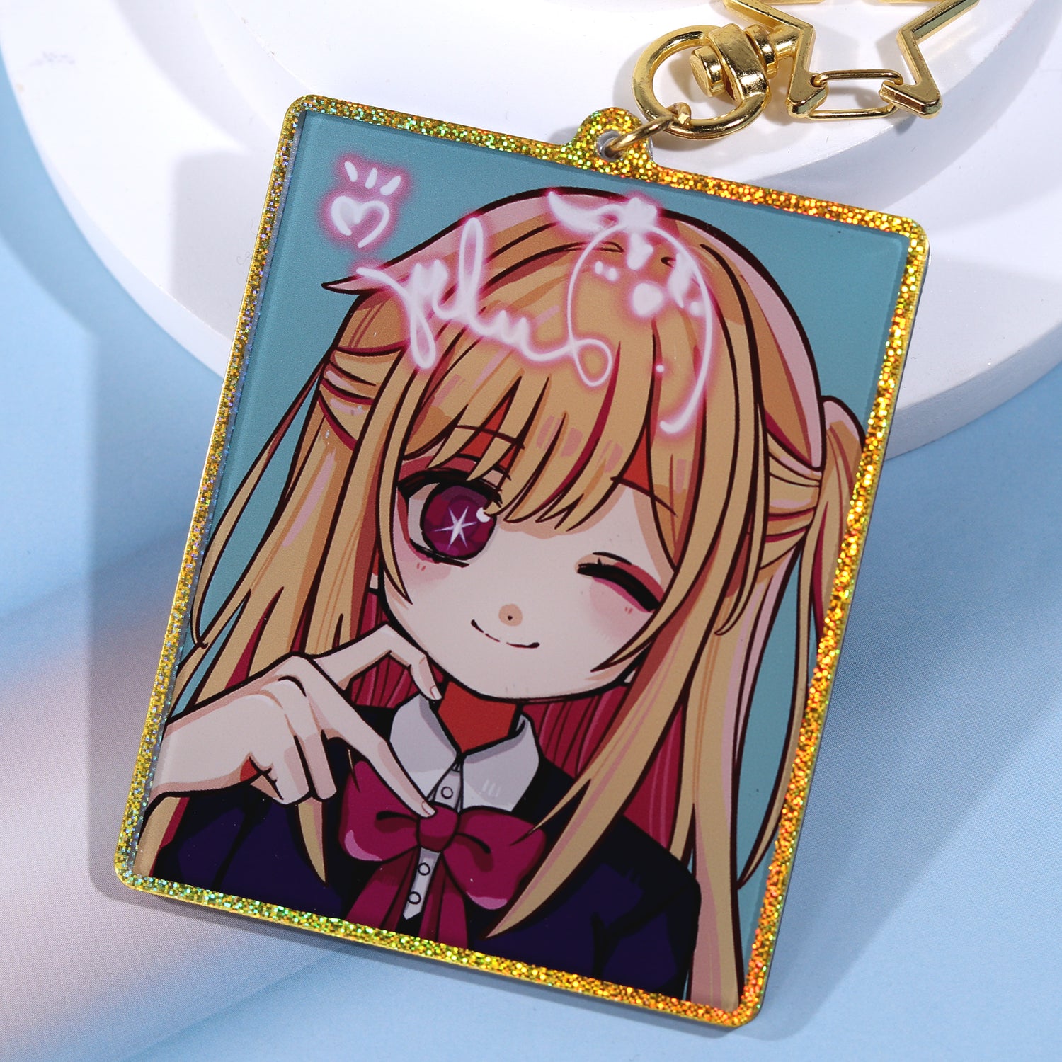 Custom Silver&Gold Holo Acrylic Keychains