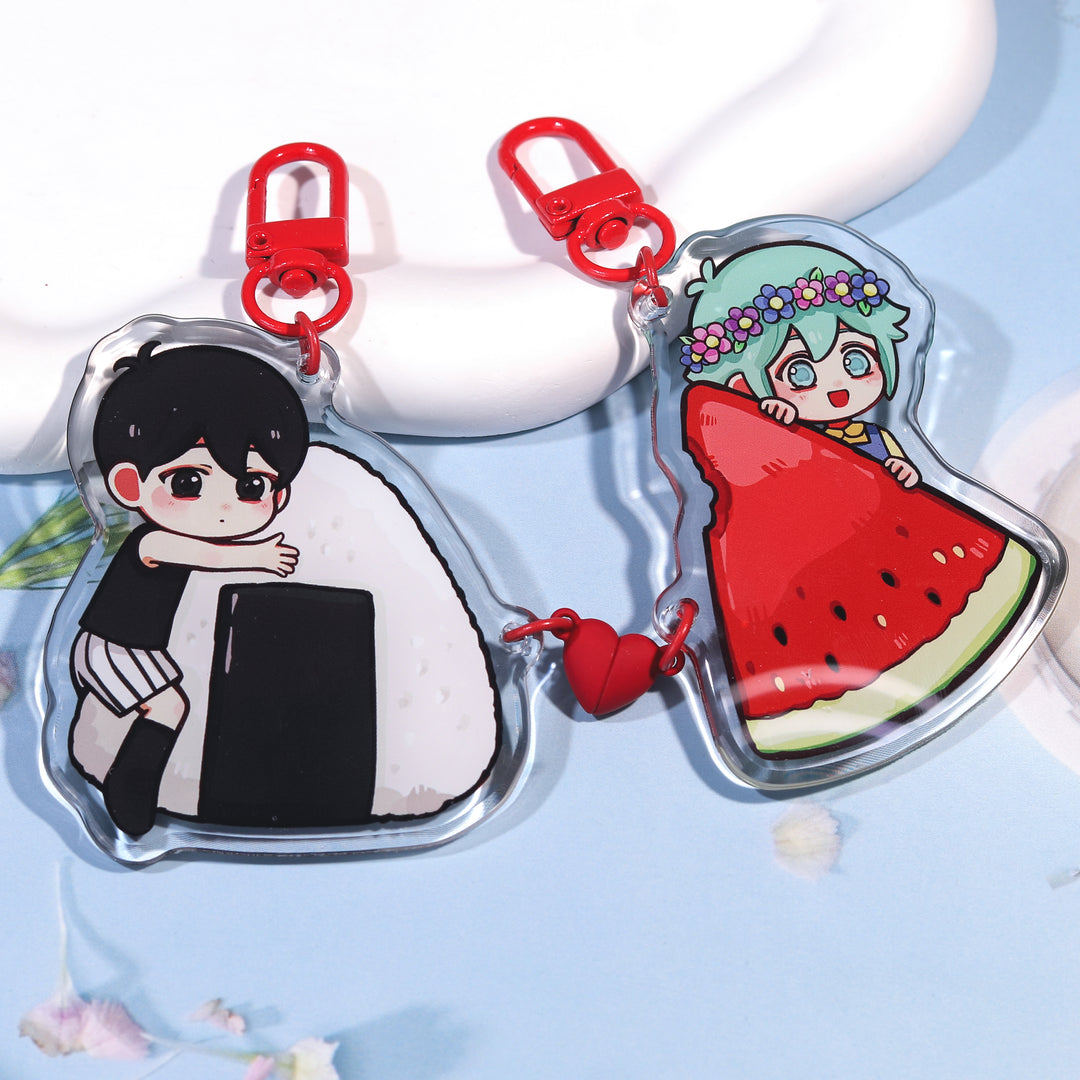 Custom Heart Magnet Acrylic Keychains