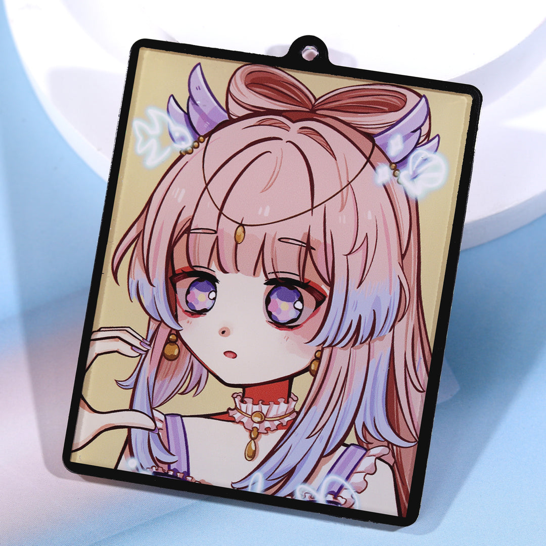 Custom Colored Hot Stamping Edge Acrylic Keychains