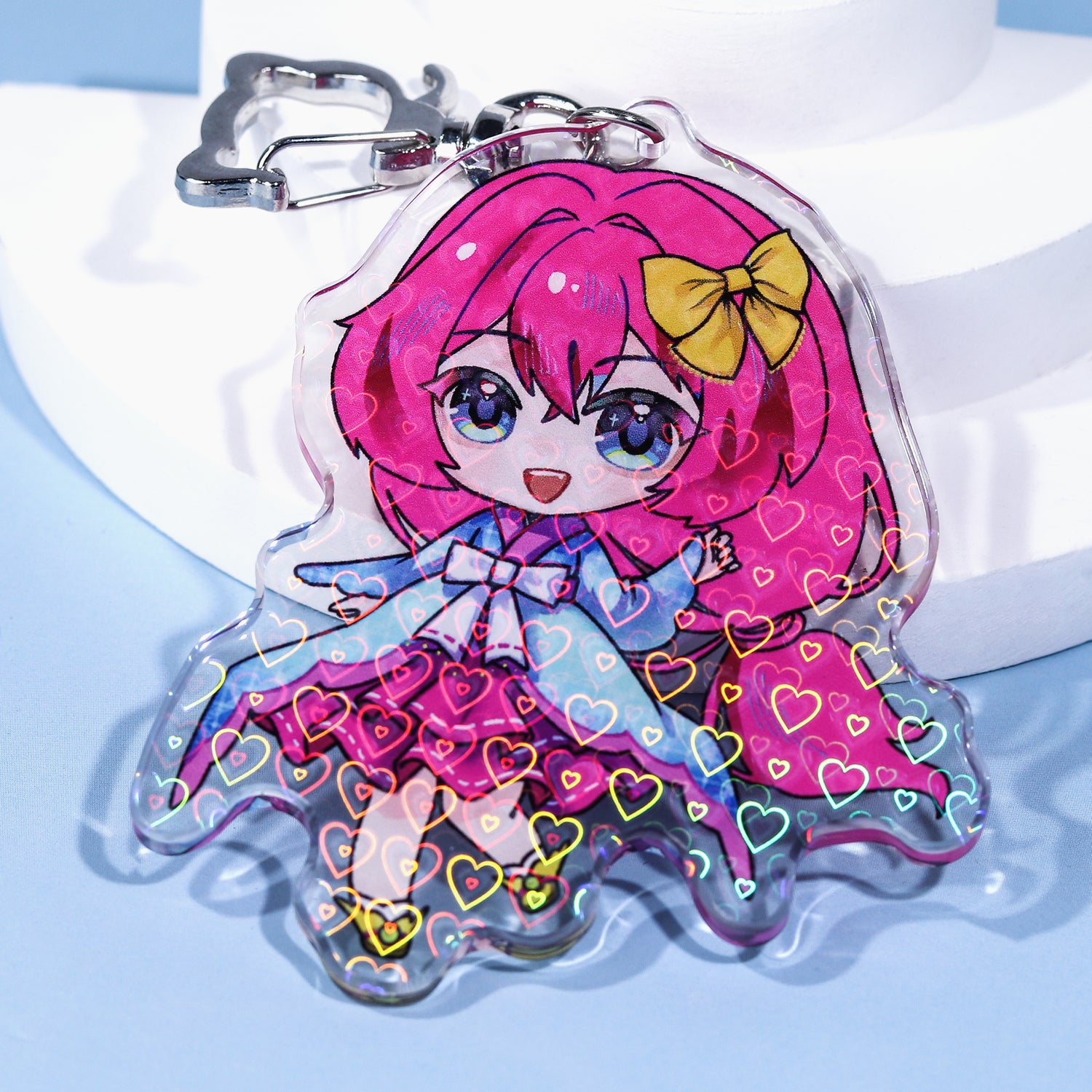 Custom Glitter Epoxy Holographic Acrylic Keychains