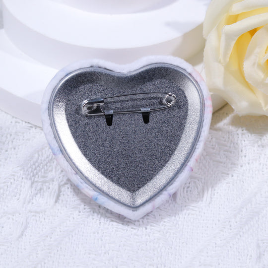 Custom Heart Shape Plush Badge