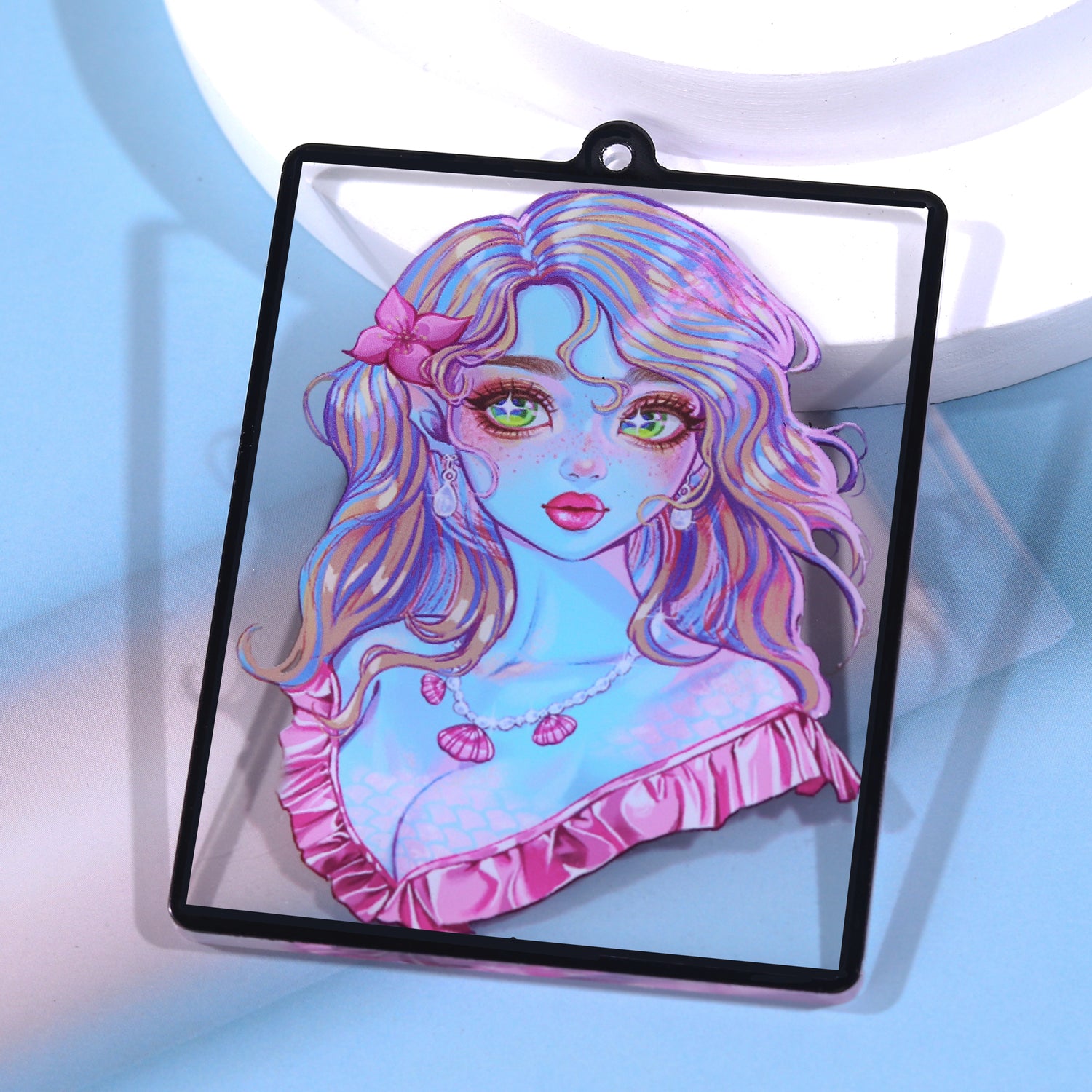 Custom Colored Hot Stamping Edge Acrylic Keychains