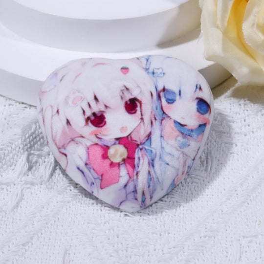 Custom Heart Shape Plush Badge