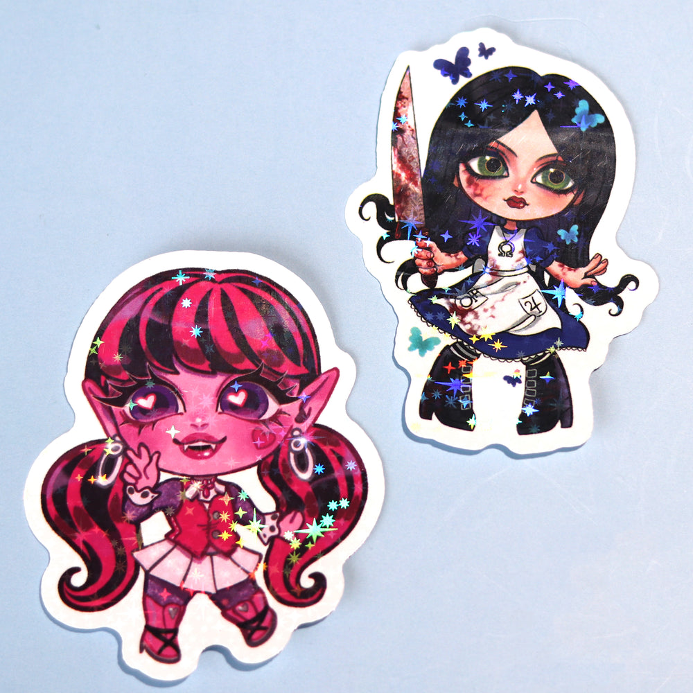 Custom Vinyl Heart Holographic Stickers
