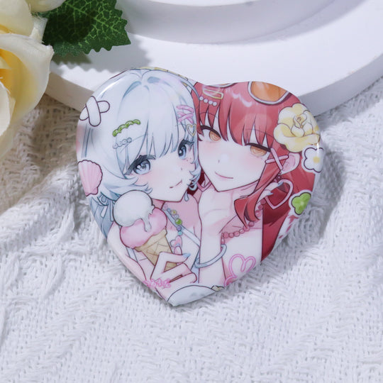 Custom Heart Shape Badges/Pins