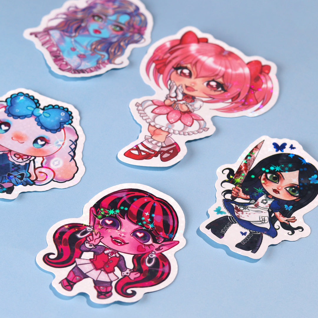 Custom Vinyl Heart Holographic Stickers
