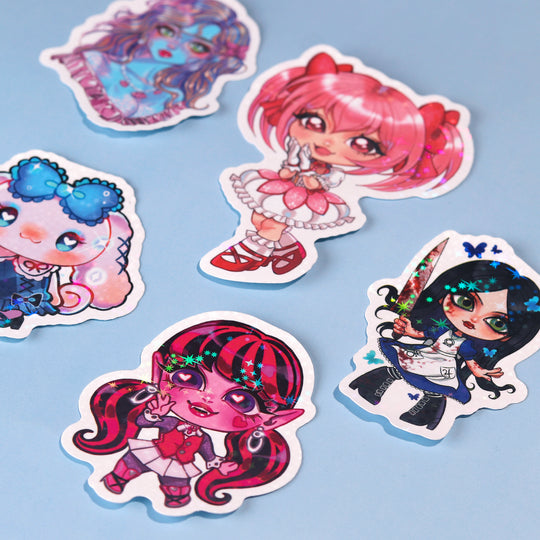 Custom Vinyl Heart Holographic Stickers