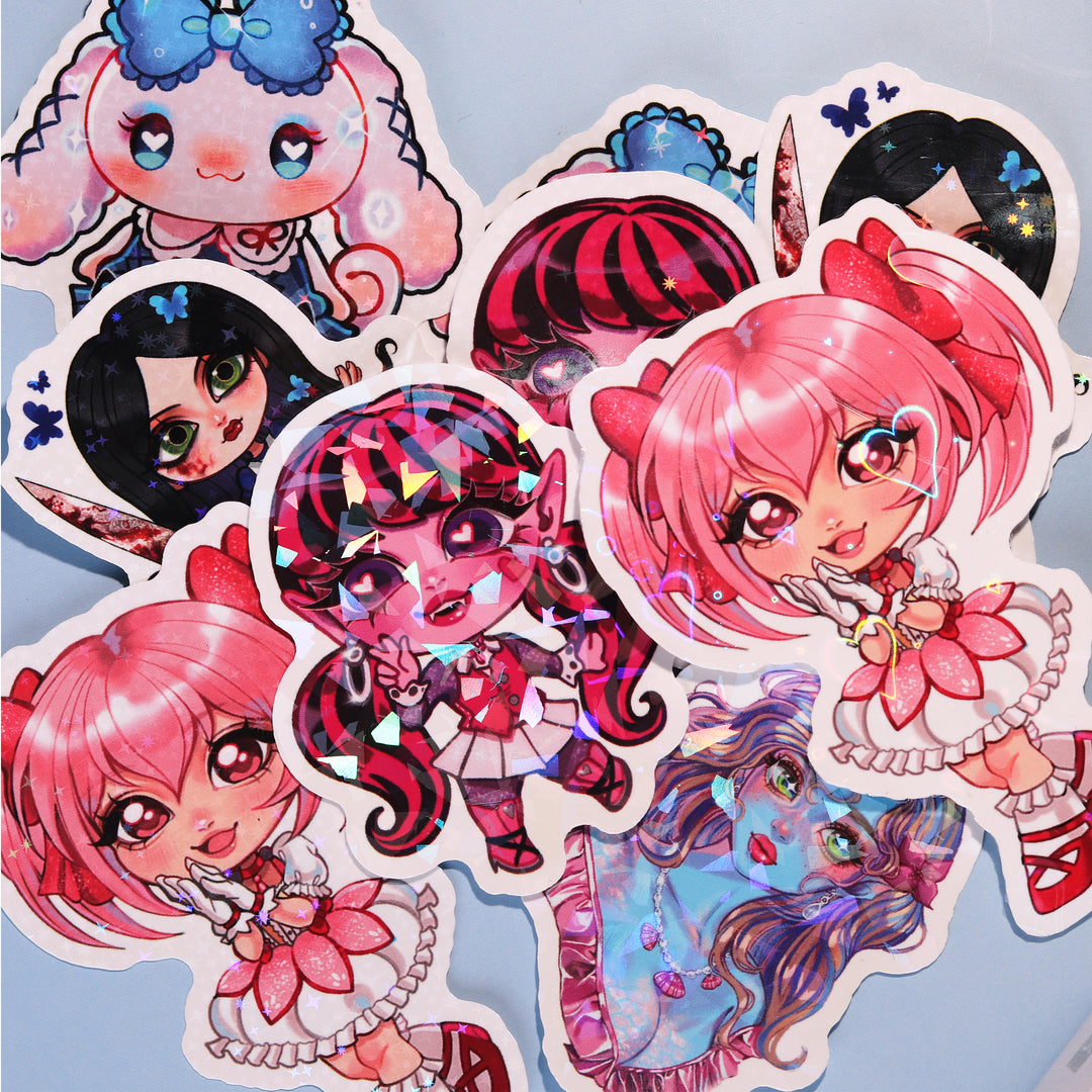 Custom Vinyl Heart Holographic Stickers
