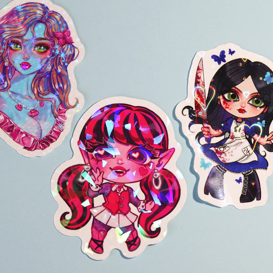 Custom Vinyl Heart Holographic Stickers