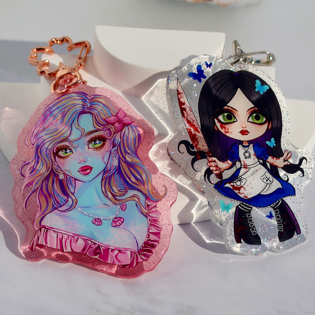 Custom Glitter Acrylic Keychains