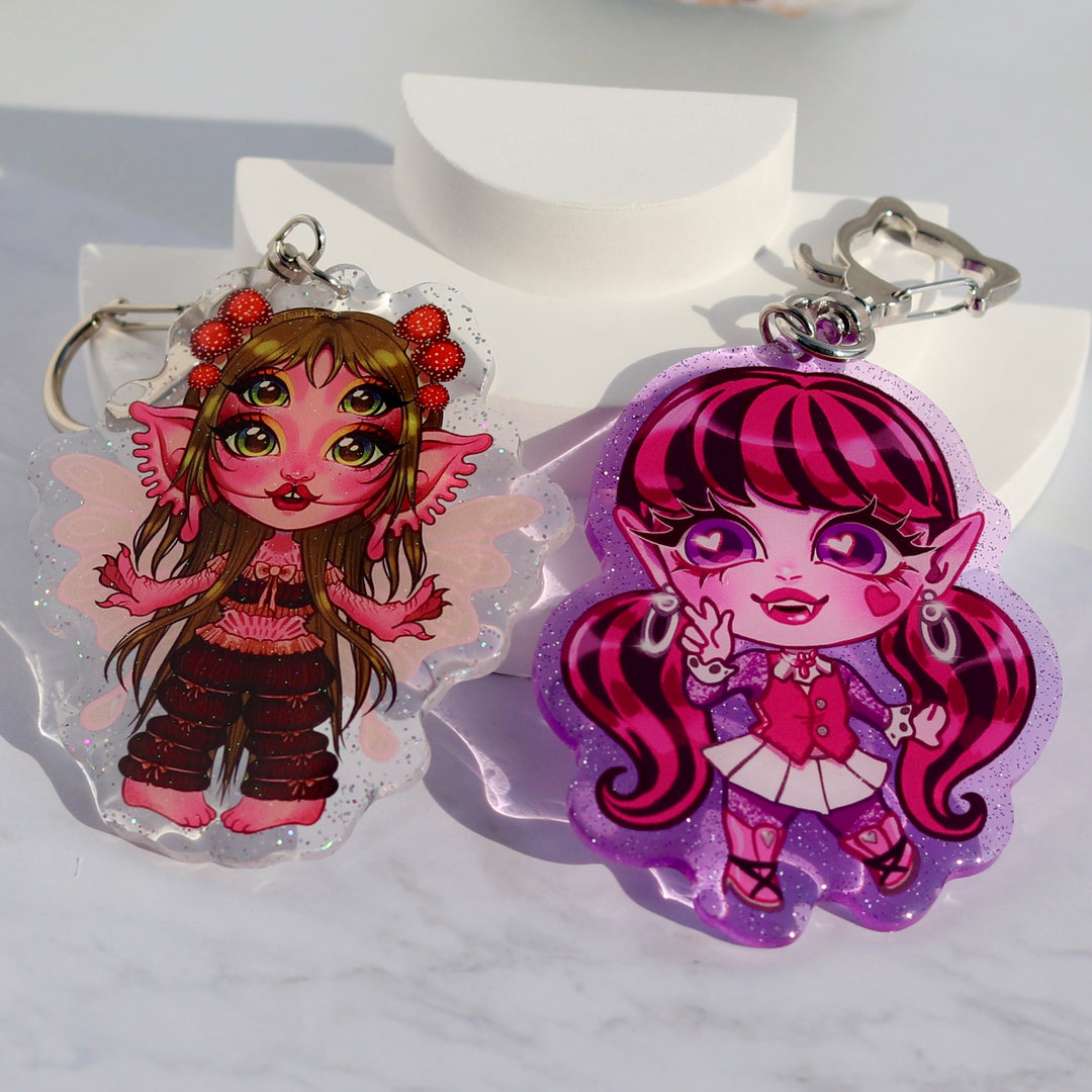 Custom Glitter Acrylic Keychains