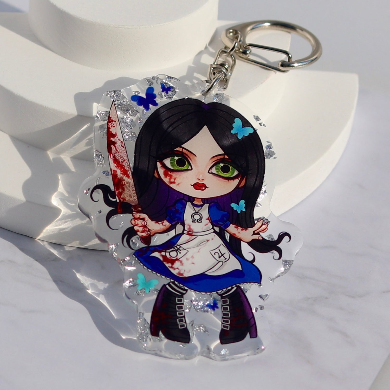 Custom Sliver Foil Acrylic Keychains