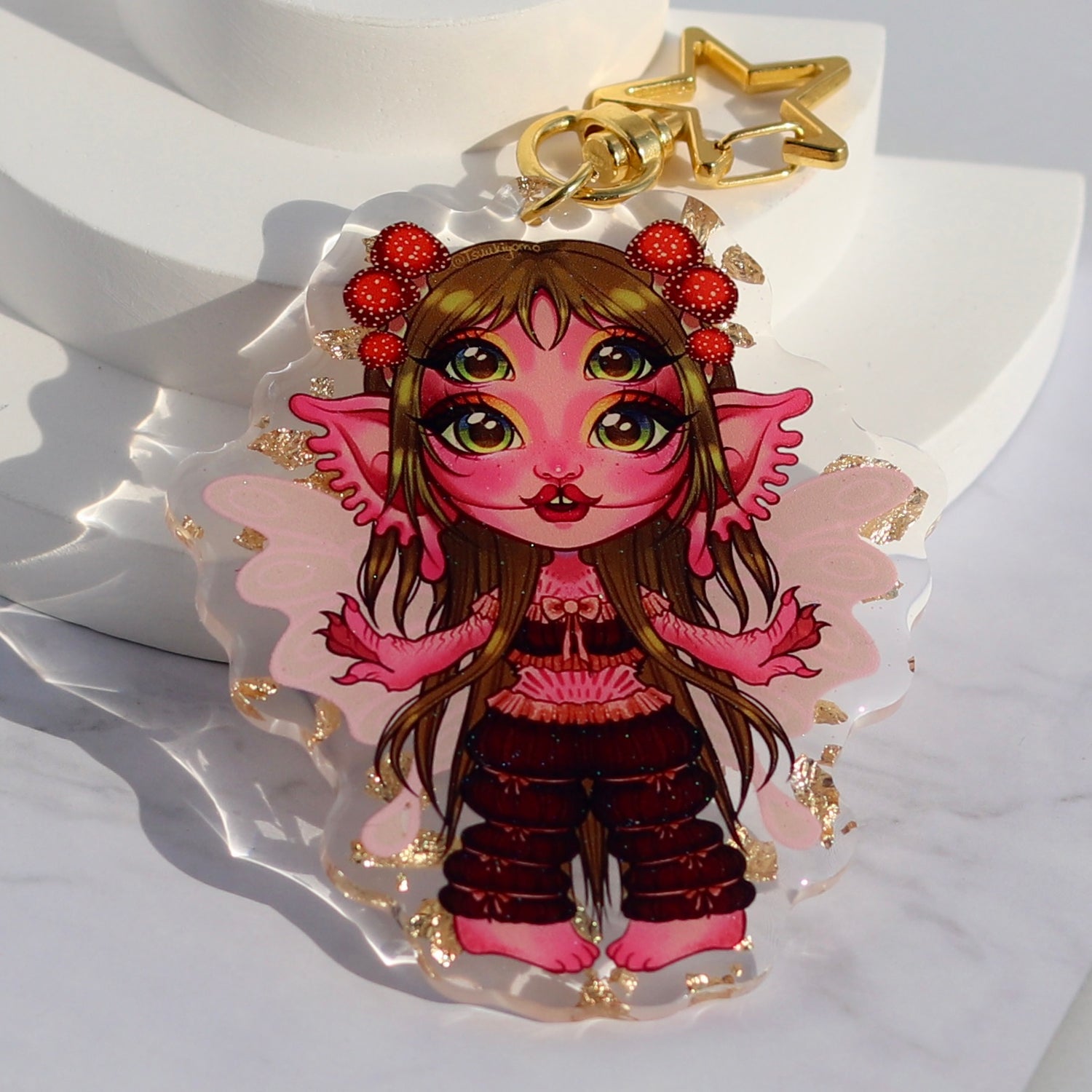 Custom  Gold Foil Acrylic Keychains