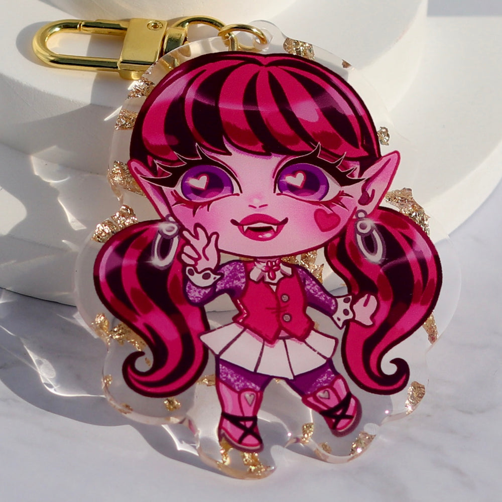 Custom  Gold/ Sliver Foil Acrylic Keychains