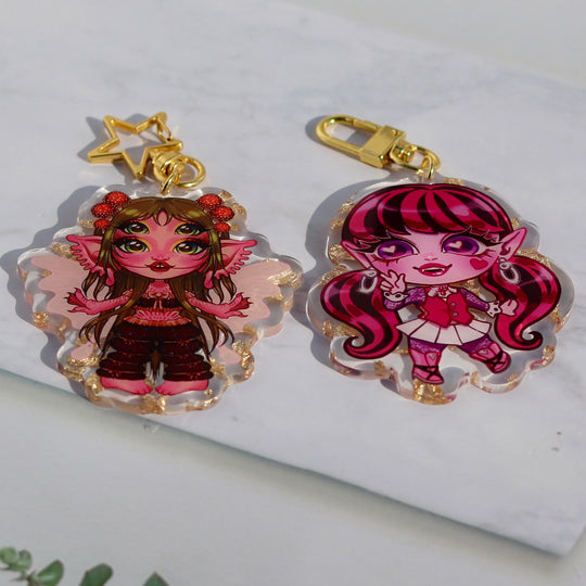 Custom  Gold Foil Acrylic Keychains