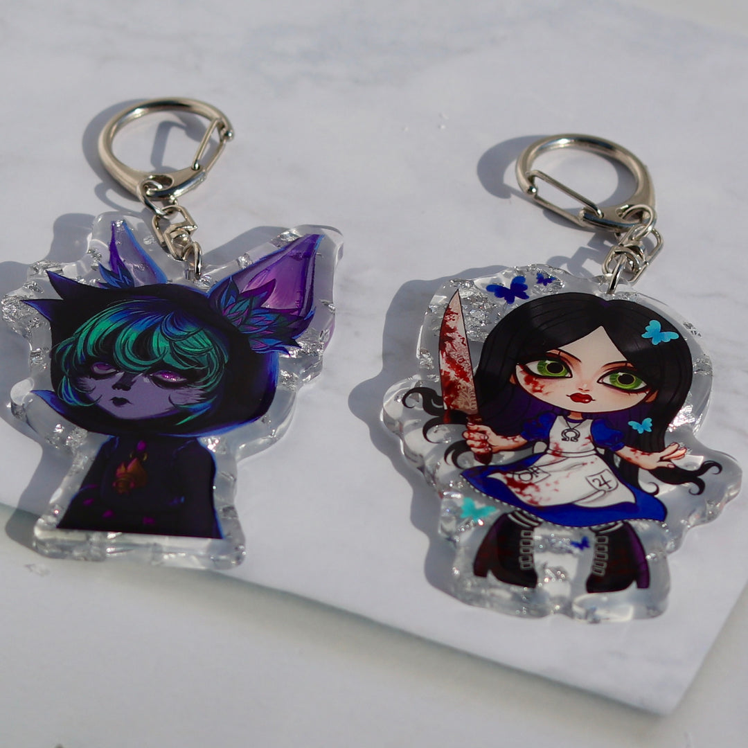 Custom  Gold Foil Acrylic Keychains