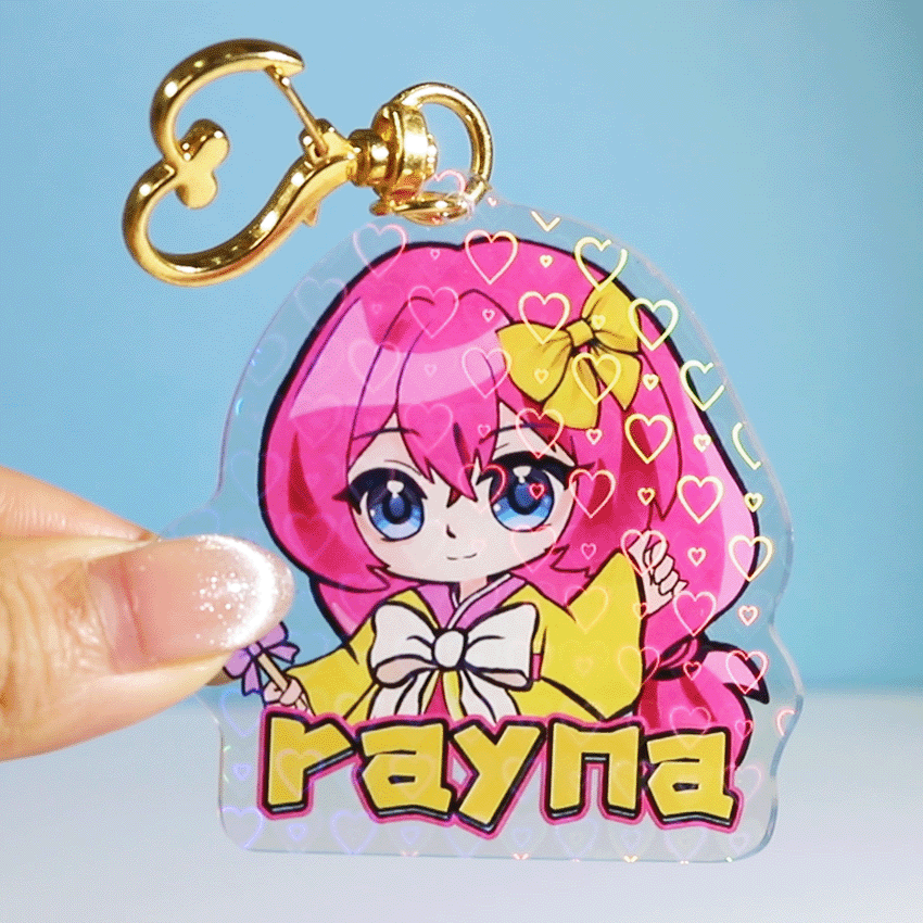 Custom Glitter Epoxy Holographic Acrylic Keychains