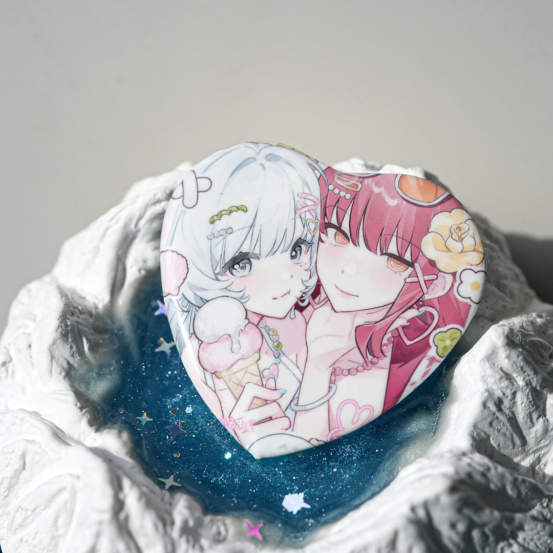 Custom Heart Shape Badges/Pins