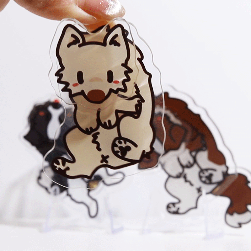 Custom Acrylic Tail-Wagging Keychains